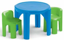 LITTLE TIKES - ENSEMBLE TABLE ET CHAISES BLEU ET VERT